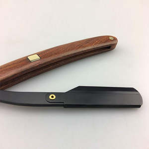 Maquinillas de afeitar bereber de grado quirúrgico con mango de madera, maquinillas de afeitar cortadas para la garganta con logotipo personalizado, maquinillas de afeitar para hombres para la belleza - Product Image 5