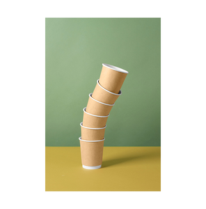 Vaso de papel Kraft de doble pared de 20oz de alta calidad con logotipo personalizado desechable para bebidas frías y calientes compra a granel en India - Product Image 1