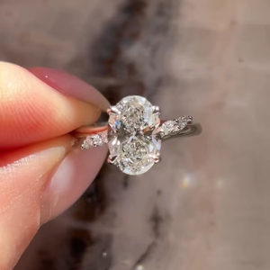 10x8มม. รูปไข่วินเทจสไตล์ CZ แหวนหมั้นชุบทองสีขาว925เงินเครื่องประดับชั้นดีคลาสสิกขายส่ง - Product Image 5