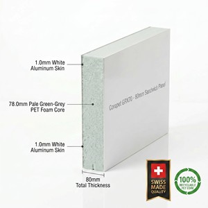 Panneau sandwich en aluminium suisse Coratec Corapet GRX70, 0,95 mm, alliage 3003 H44, RAL9010 blanc, léger, composite, pour caravane, camion, mur - Product Image 3