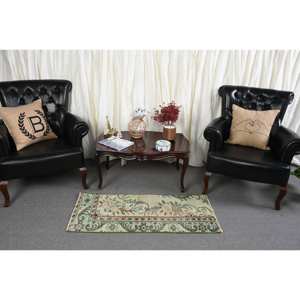 Tapis Vintage en Laine Turque 16x4ft Vert et Beige Patchwork Tissage Plat Support en Latex pour Décorations de Salon - Product Image 3