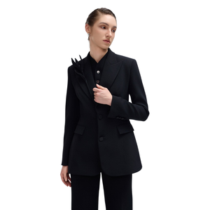 Trajes y chaquetas de mujer de nuevo diseño, ropa de mujer de un solo pecho, chaqueta con muescas Iona, rayón, Spandex tejido, marca Whiteant - Product Image 1