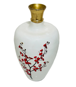 Florero de hierro esmaltado blanco hecho a mano, diseño Floral rojo, jarrón de piso de lujo para decoración del hogar, sala de estar, restaurante, Gold Coast - Product Image 2