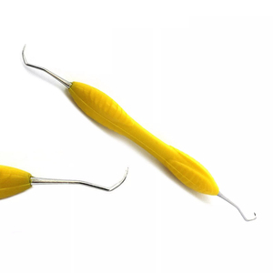 Instruments dentaires, curette parodontale manuelle à manche en silicone, chirurgicale, couleur jaune, usage hospitalier, classe I, fabrication au Pakistan, ensemble - Product Image 4