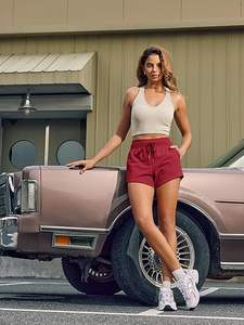 Short cargo pour femmes Taille ajustable Trendy Fit Short en lin respirant léger pour l'été - Product Image 5