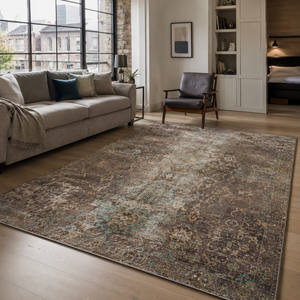 Netline Home Strong Linework Taupe Modern Washable <b>Rug</b> - Product Image 4