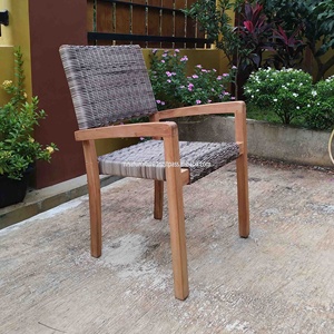 Stacking Rattan <b>Chair</b> Teak Wood Patio Garden <b>Stackable</b> <b>Chairs</b> Indonesia <b>Outdoor</b> Furniture - Product Image 3