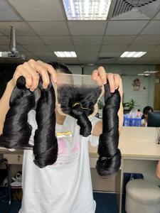 Vente en gros extension de tissage de cheveux humains vierges Remy vietnamiens frisés à double tirage - Product Image 2