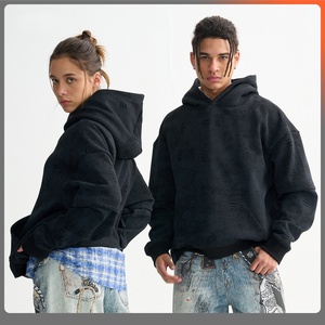 Sweats à capuche et sweat-shirt personnalisés surdimensionnés avec logo de créateur en vrac plus vintage unisexe noir vierge - Product Image 1