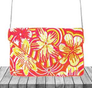 Soleado fucsia Floral de cuentas bolso Cadena de embrague - Product Image 2