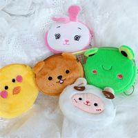 Monedero de Peluche Mini Kawaii con Diseño de Dibujos Animados, Bolsa de Almacenamiento con Forma de Gatito y Conejito, Llavero de Peluche, Regalo Creativo para Niñas