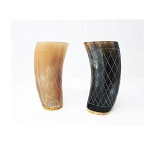 Jarra Rústica de Lujo Hecha a Mano con Cuerno de Buey y Búfalo, Vaso Reutilizable con Tapa de Bambú para Disfrutar de Vino y Cerveza - Product Image 4