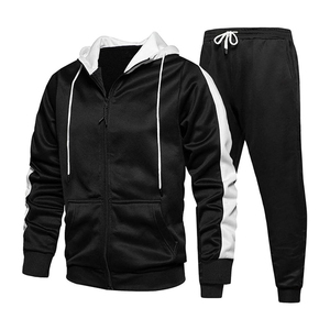 Ensemble survêtement deux tons pour homme, logo personnalisé, veste blanche et pantalon de jogging à fermeture éclair intégrale, coupe ajustée, vêtements de sport - Product Image 6