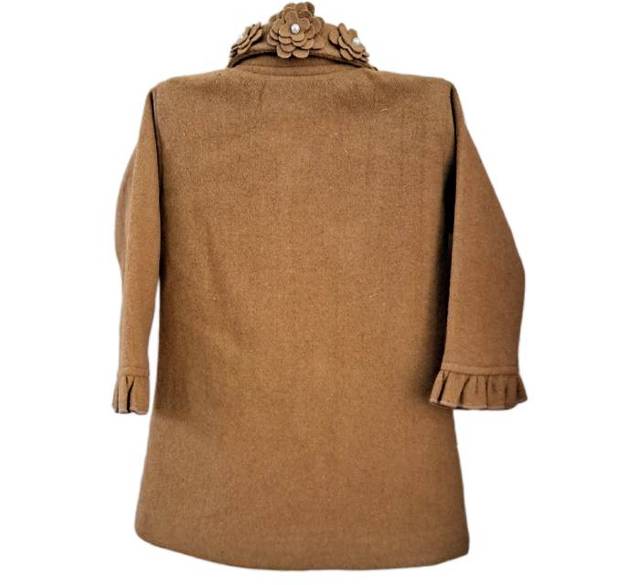 Unisex Fashion Woolen Coat High Quality Eco-Friendly Recycled Material New Techniques Warm Flare Sleeve Jacket Button Closure