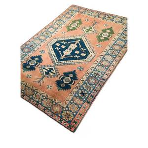 Tapis en laine noués à la main Nuray, motif géométrique abstrait, 9x12, pour couloir, salon, chambre, coloris rouge-orange - Pae-913 - Product Image 2