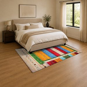 Tapis de salon moderne abstrait rouge bordeaux imprimé numériquement, lavable en machine, en chenille, antidérapant, vente en gros RUGS DEPOT LXDP-0697 - Product Image 3