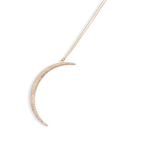 Collar con colgante de media luna chapado en oro con circonita de acero inoxidable CUCOCUCA YCY 11, ideal para un atuendo diario elegante, envío en 48 horas a la UE. - Product Image 1