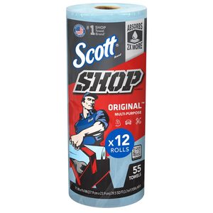Scott Shop Towels Original (75147), Blue, 55 <b>Sheets</b>/Standard Roll, 12 Rolls/Case, 660 Towels/Case - Product Image 1
