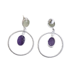 Pendientes Elegantes con Piedras Preciosas, con Gotas de Piedras Preciosas Finas, Recubrimiento en Tono Dorado y Joyería de Primera Calidad - Product Image 2