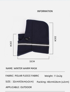 Pasamontañas de Invierno Reflectante para el Cuello, Gorro de Forro Polar para Hombre, Máscara de Seguridad, Gorro Cortavientos, Máscara Facial para Esquí - Product Image 6