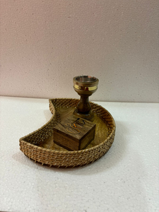 Quemador de Bakhoor Artesanal Ecológico Árabe Atemporal con Ratán Tejido para Fragancia Religiosa del Hogar y Regalo - Product Image 2