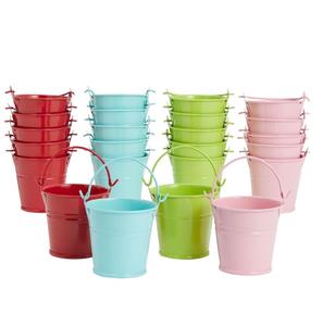 ถังโลหะสีสันสดใสพร้อมที่จับสำหรับตกแต่งบ้านระเบียงสวนกระถางต้นไม้ที่ใช้งานได้หลากหลาย - Product Image 1