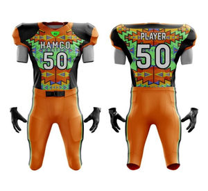 Camiseta deportiva de uniforme de fútbol americano con diseño de bandera americana sublimada completa personalizada con el nombre del jugador - Product Image 1