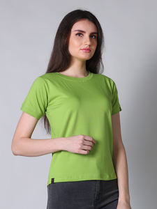 Customized Logo Printed Blank <b>Tshirt</b> Women Adults Knitted <b>YARN</b> DYED Plain Women T Shirts Wholesale 180gsm 100% Cotton India 2025 - Product Image 4