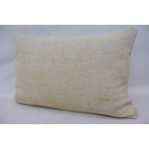 Oreiller Vintage en Laine Beige Motif Toile Style Kantha 16x24 Pouces Brodé avec Technique Tissée - Product Image 3
