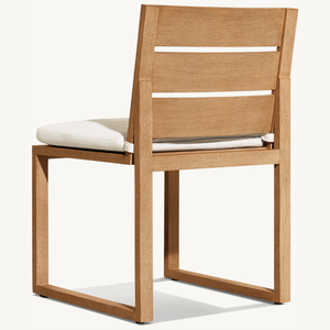 Fauteuil sans accoudoirs en teck, style moderne et épuré, idéal pour l'extérieur, avec mousse souple et résistante. - Product Image 5