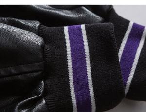 Haute qualité Vintage recadrée femmes Varsity veste respirant toile coton brodé coupe-vent peau de vache court pour l'automne - Product Image 5