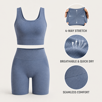 Ensembles de yoga personnalisés pour femmes, tenues de sport sans coutures à taille haute, effet push-up, extensibles, en latex