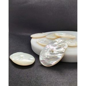 Perles en vrac de forme libre en nacre blanche - Product Image 2