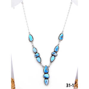 Collier artisanal en argent sterling et pierres dorées en forme de goutte d'eau, idée cadeau parfaite - Product Image 1