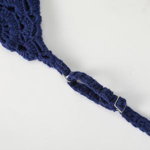 Sac bandoulière en crochet fait main personnalisable bleu marine en forme de croissant pour femme, idéal pour un usage quotidien - Vente chaude en gros - Product Image 2