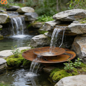 Fuente de Agua Decorativa Rústica Antigua de Acero Corten Resistente a la Intemperie para Decoración de Jardín Exterior - Product Image 4