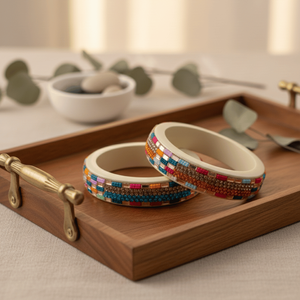Ensemble de 2 bracelets en laque Mosaic Bloom - Product Image 4