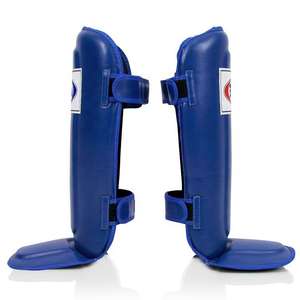 Protèges-tibias universels en cuir de vachette pour le kickboxing et la boxe avec protection professionnelle, fermeture à crochets et boucles, utilisation toutes saisons - Product Image 6