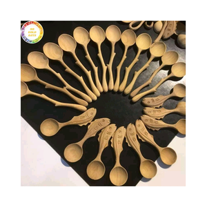 Cuchara de Sopa de Madera con Textura de Grano de Madera Natural para Comida Asiática Tradicional - Product Image 1