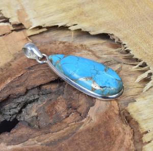 Colgante de piedras preciosas turquesa de Plata de Ley 925 al por mayor, joyería fina con sello 925 chapado en oro para mujer - Product Image 3