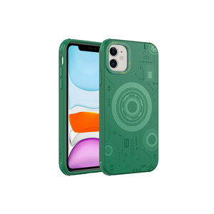 Étui en silicone sans fil vert foncé Netzy pour iPhone 11 11 Pro 8 Plus 7 Plus Google 12Promax XSMax Modèles - Motif - Product Image 1
