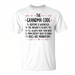 T-shirt promozionale Grandma Code con grazioso design per nonna - Product Image 3