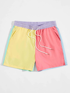 Hombres Casual Color Block Multi-Color Corto Totalmente Personalizable con Logotipo Propio Alta Calidad A Un Precio - Product Image 5