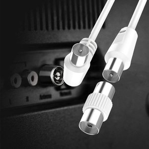 * เต้าเสียบ * เสาอากาศทีวีสายโคแอกเซียลพร้อมขั้วต่อมุมขวาตัวผู้ไปยังอะแดปเตอร์ตัวเมียรวม3เมตร - Product Image 2