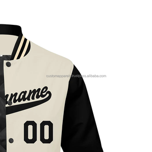 Chaqueta Deportiva Varsity de Lana Personalizada con Mangas de Cuero, Cuello Alto Cortavientos, Ropa Deportiva para Equipos - Product Image 5
