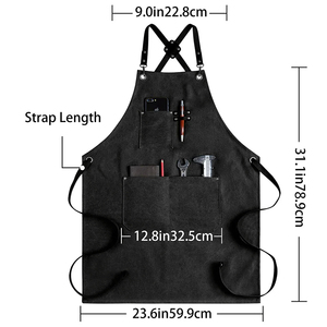 Custom Canvas <b>Apron</b> for Painting Shop <b>Garden</b> with Pockets - Product Image 2