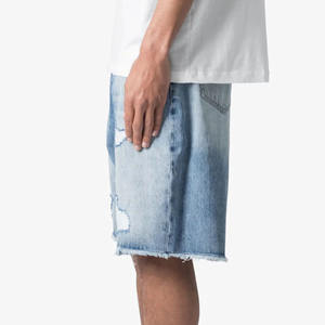 กางเกงขาสั้นผ้าเดนิมสำหรับผู้ชายกางเกงขาสั้นผ้าเดนิมแบบสบายๆระบายอากาศได้ดีสำหรับฤดูร้อน - Product Image 3