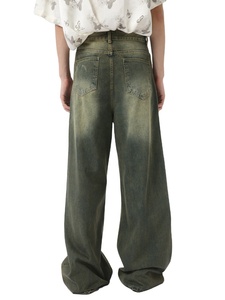 กางเกงยีนส์เดนิมคุณภาพสูงทรงตรงสไตล์ลำลองสำหรับผู้ชาย ระบายอากาศได้ดี พิมพ์ลายคลาสสิก ทรงหลวม สไตล์ฮิปฮอป วินเทจ - Product Image 3