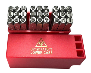 Poinçons de lettres métalliques A-Z de 3 mm de qualité industrielle, personnalisables OEM, avec pointe avant HRC 58-62 et pointe arrière HRC 38-46 sablée - Product Image 1