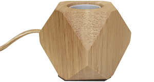 Polygonal wooden <b>table</b> <b>lamp</b> <b>base</b> E27 with 1.5m cable. (ALG 67808) - Product Image 2